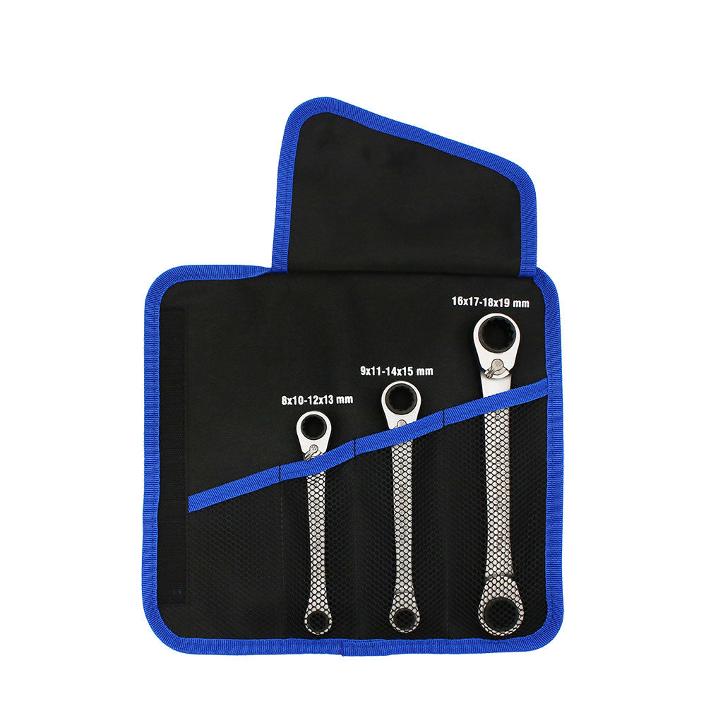 4 in 1 Ratchet Wrench Set, 12 Sizes in 3 Piece Wrenches, Metric(MP001163)