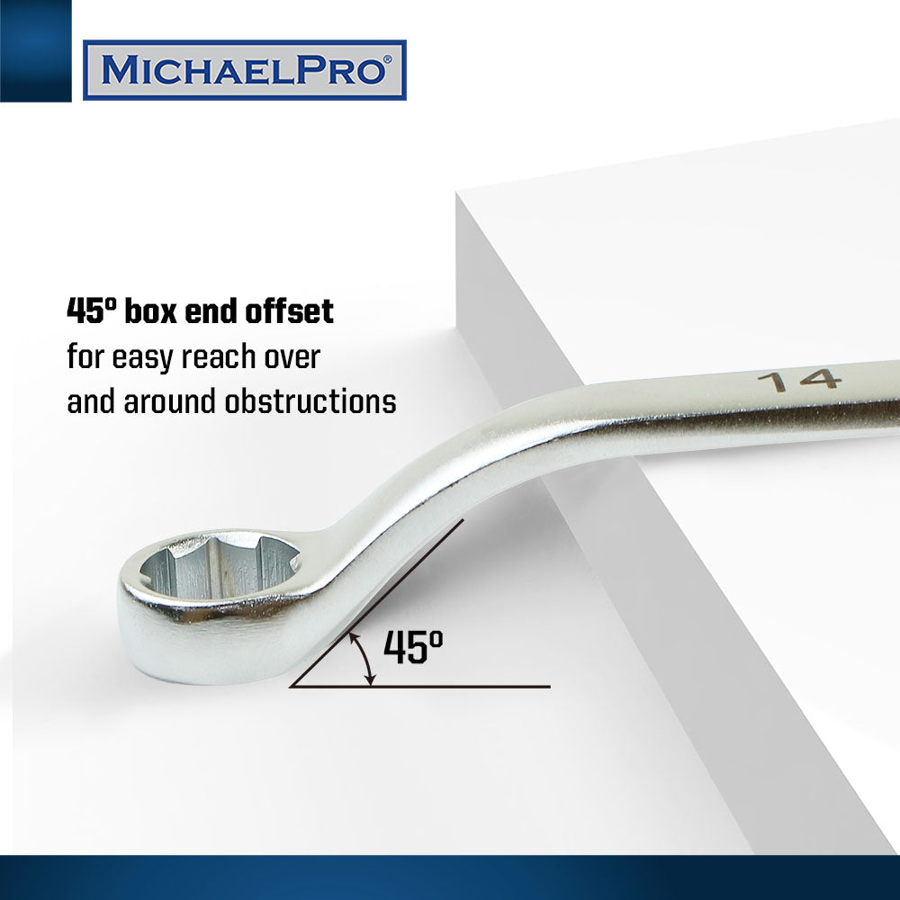 19-Piece Bolt Extractor Offset Wrenches and Cushion Grip Sockets Set in Standard SAE & Metric Sizes (MP001212)