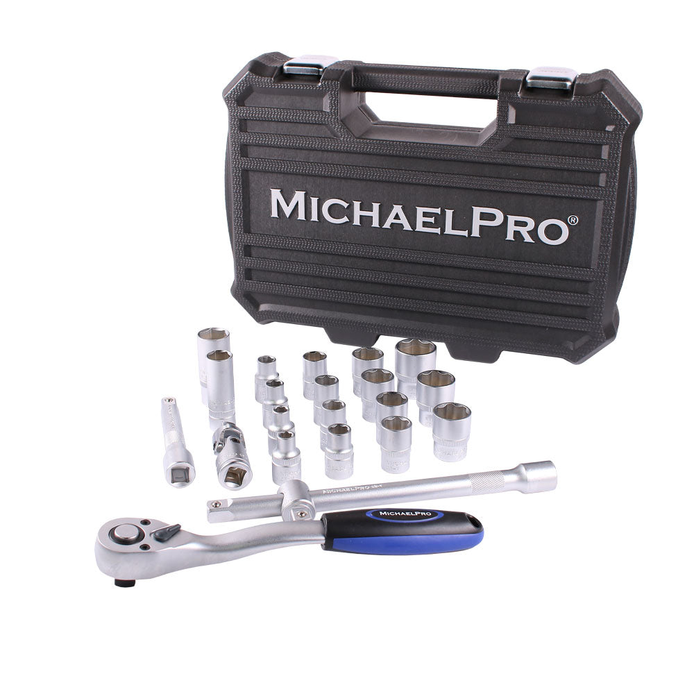 22 Piece 1/2 Inch Dr. 72T Ratchet Wrench Socket Set(MP005011)
