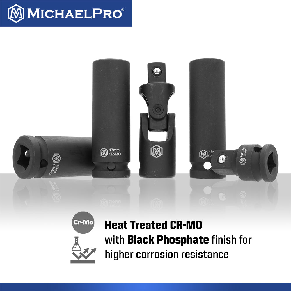 60-Piece 1/2"Drive Impact Socket Set in Standard SAE & Metric Sizes (MP005034)