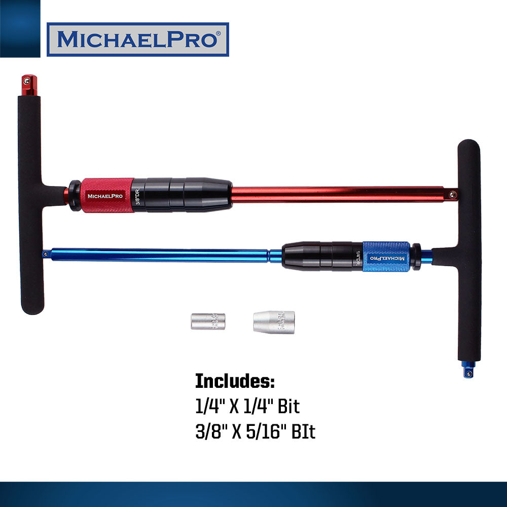 1/4" & 3/8"Dr. 2-Way Speed Adjustable T-Handle Wrench Set Gift Edition (MP009015-XM)