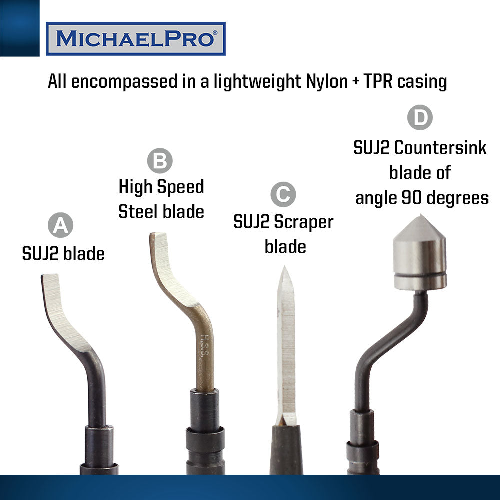 Universal 4-in-1 Deburring Tool Set with Multi Blades (MP009068)