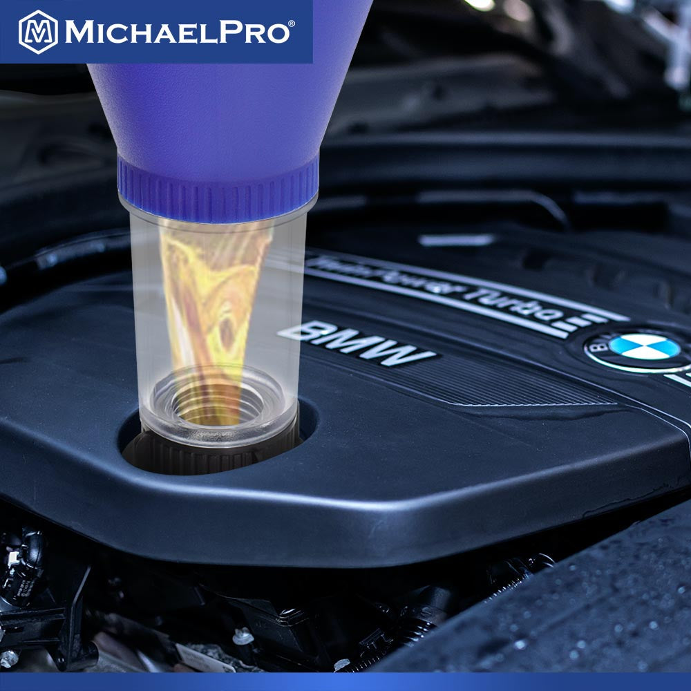 Spill-Free Oil Funnel for Mercedes-Benz and BMW - Clip Adapter for Vehicles Yr 2018 and Earlier (MP009095)