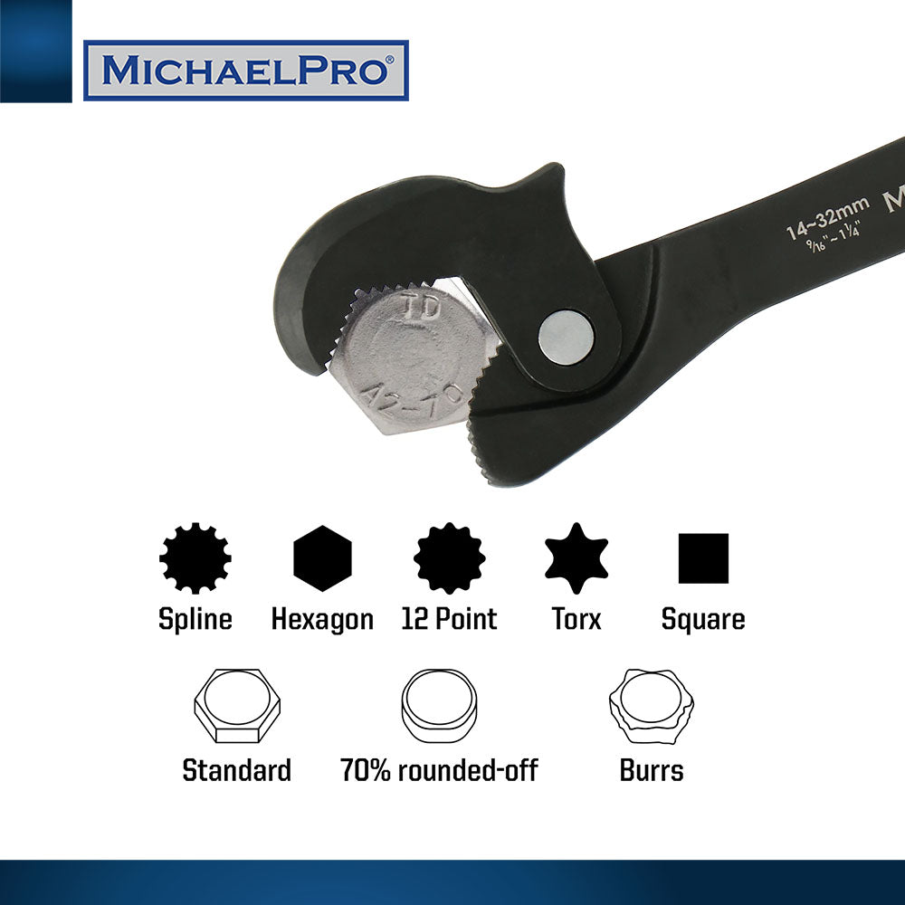 5/16” to 11/4" (8 to 32 mm) Dual Action Auto Size Adjusting Wrench (MP001206)