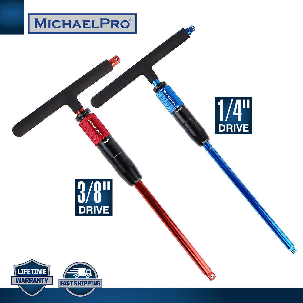 1/4" & 3/8"Dr. 2-Way Speed Adjustable T-Handle Wrench Set Gift Edition (MP009015-XM)