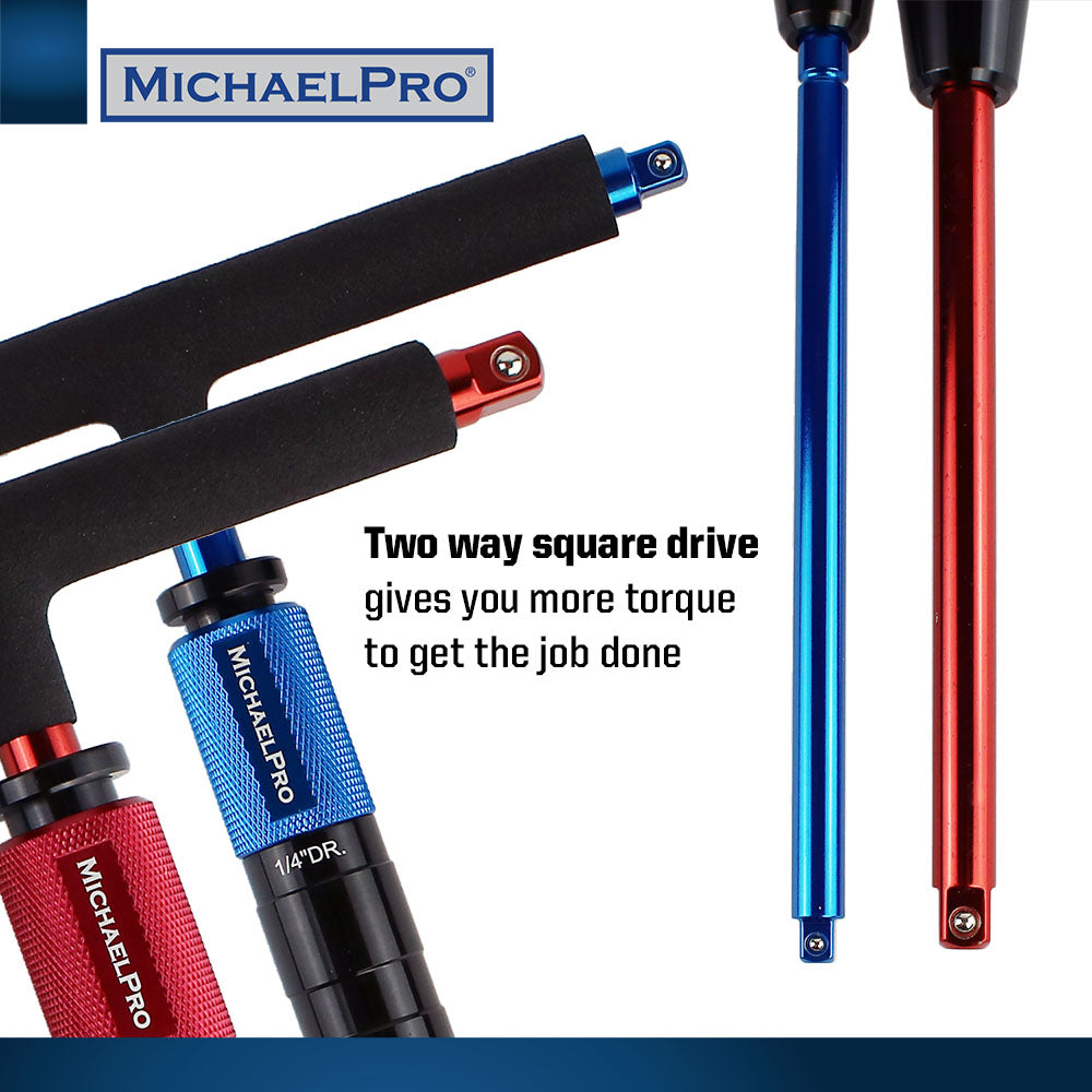 1/4" & 3/8"Dr. 2-Way Speed Adjustable T-Handle Wrench Set Gift Edition (MP009015-XM)